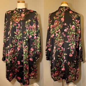 EVA MENDES for New York & Co Midi Floral Sheath Dress BLACK FLORAL / 2X